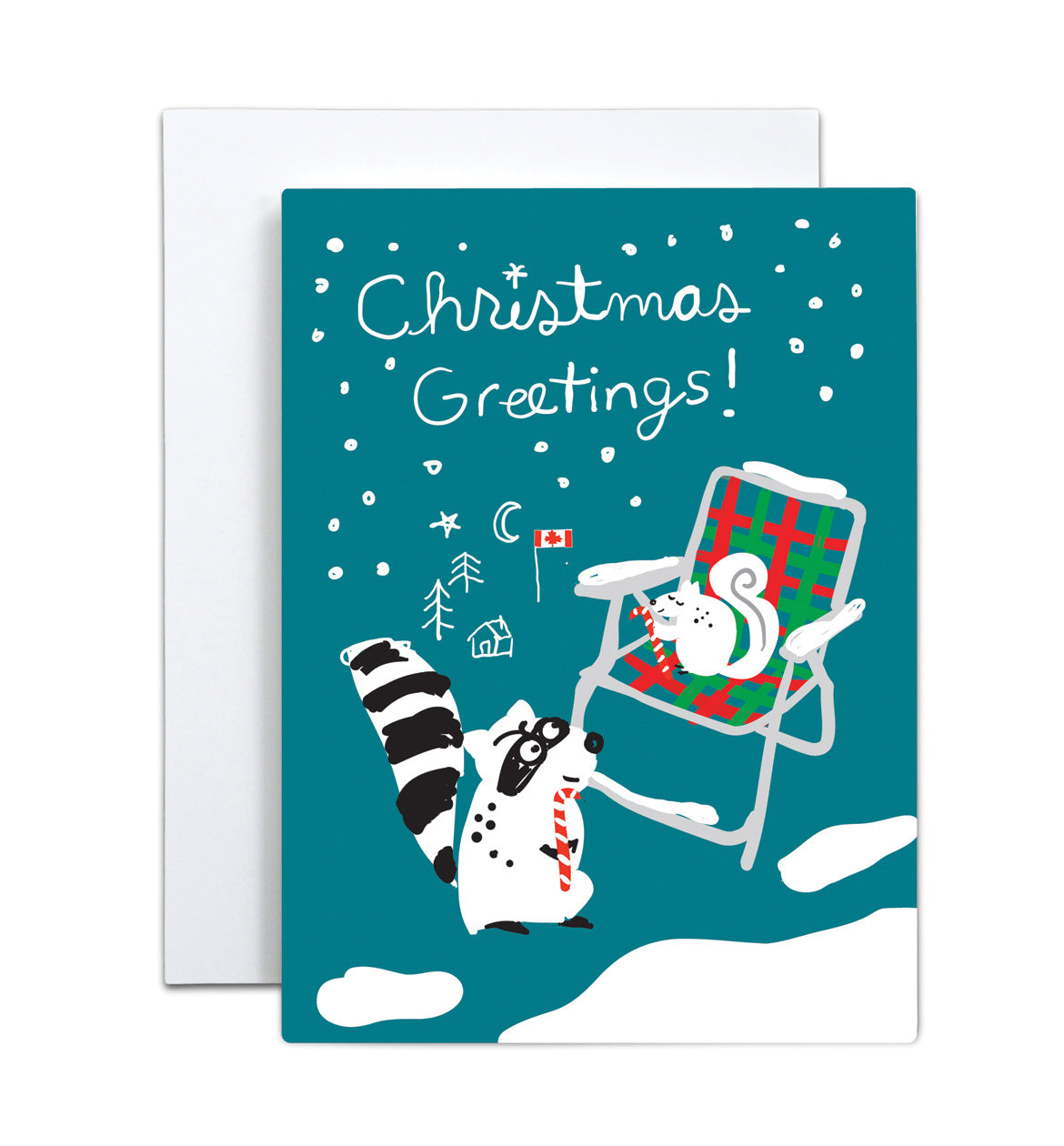 Chair, raccoon, squirrel Xmas